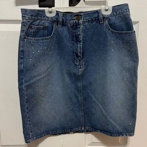 Classic Blue Denim Pencil Skirt